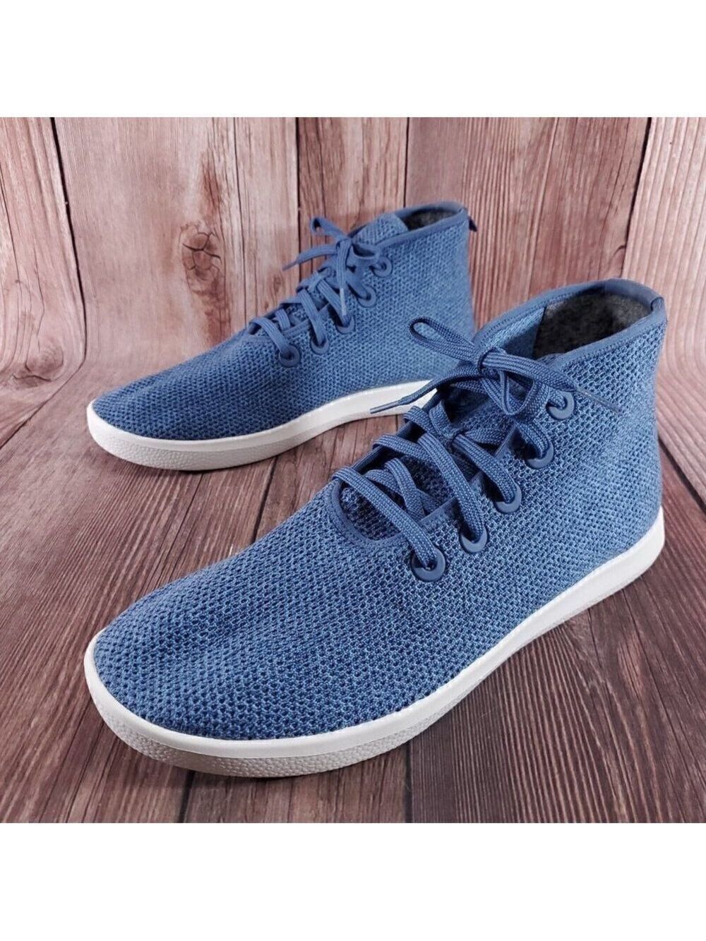 Allbirds TT Tree Toppers Mens Size 14 Blue White High Top Shoes Sneakers